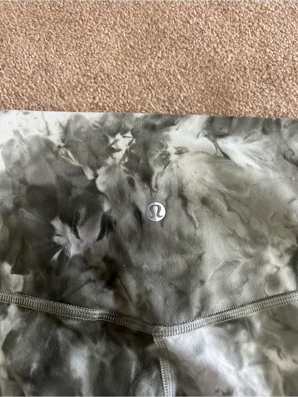 Lululemon Marble-Print Leggings in Olive Gray